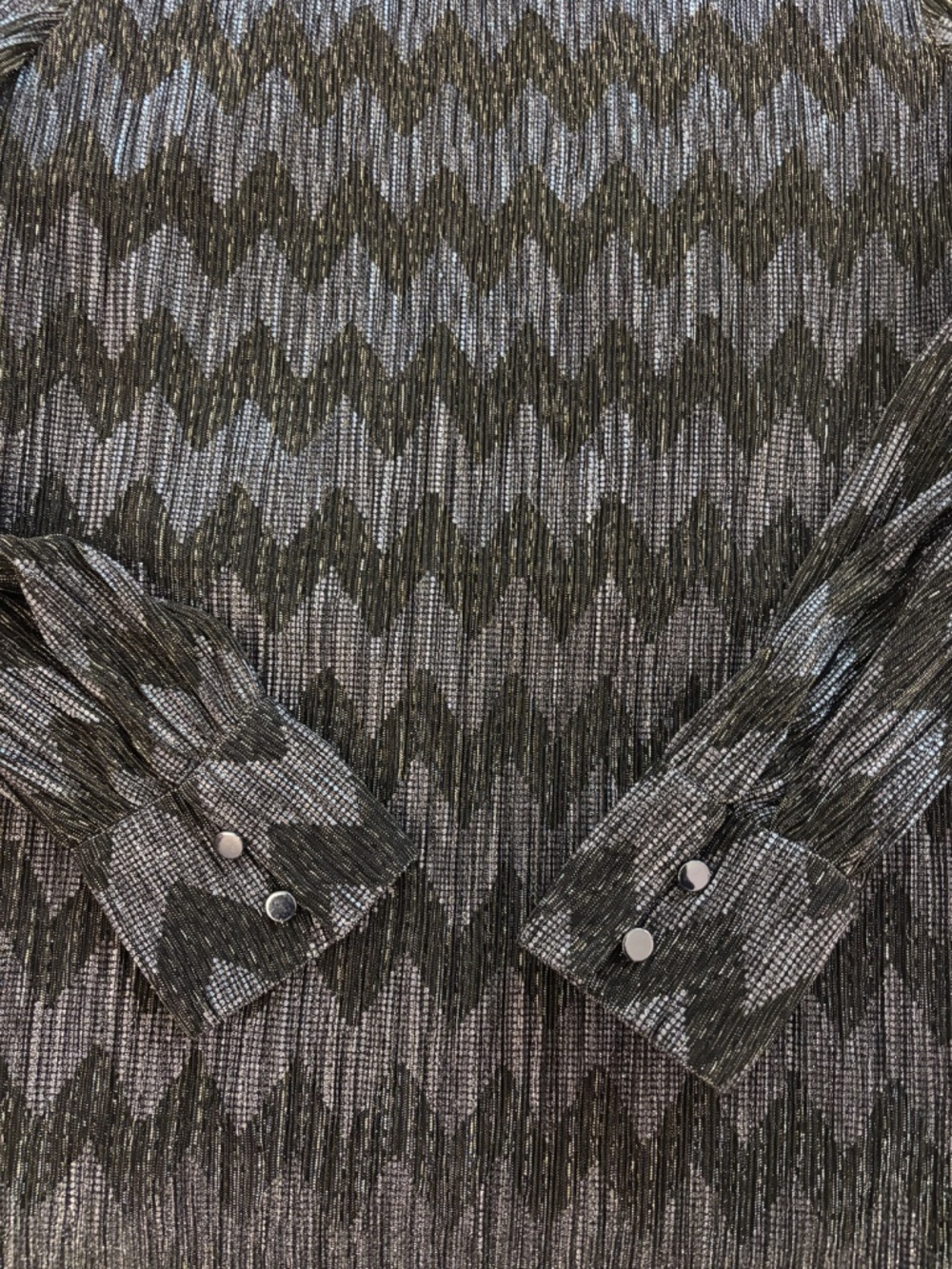 Banana Republic Shift Dress  (No Belt) - Gold & Silver Metallic Shimmer Size 4P - Picture 9 of 11